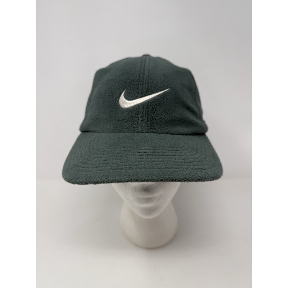 Nike 90s Vintage Therma-Fit Fleece Earflap Baseball Cap‎ Hat Green